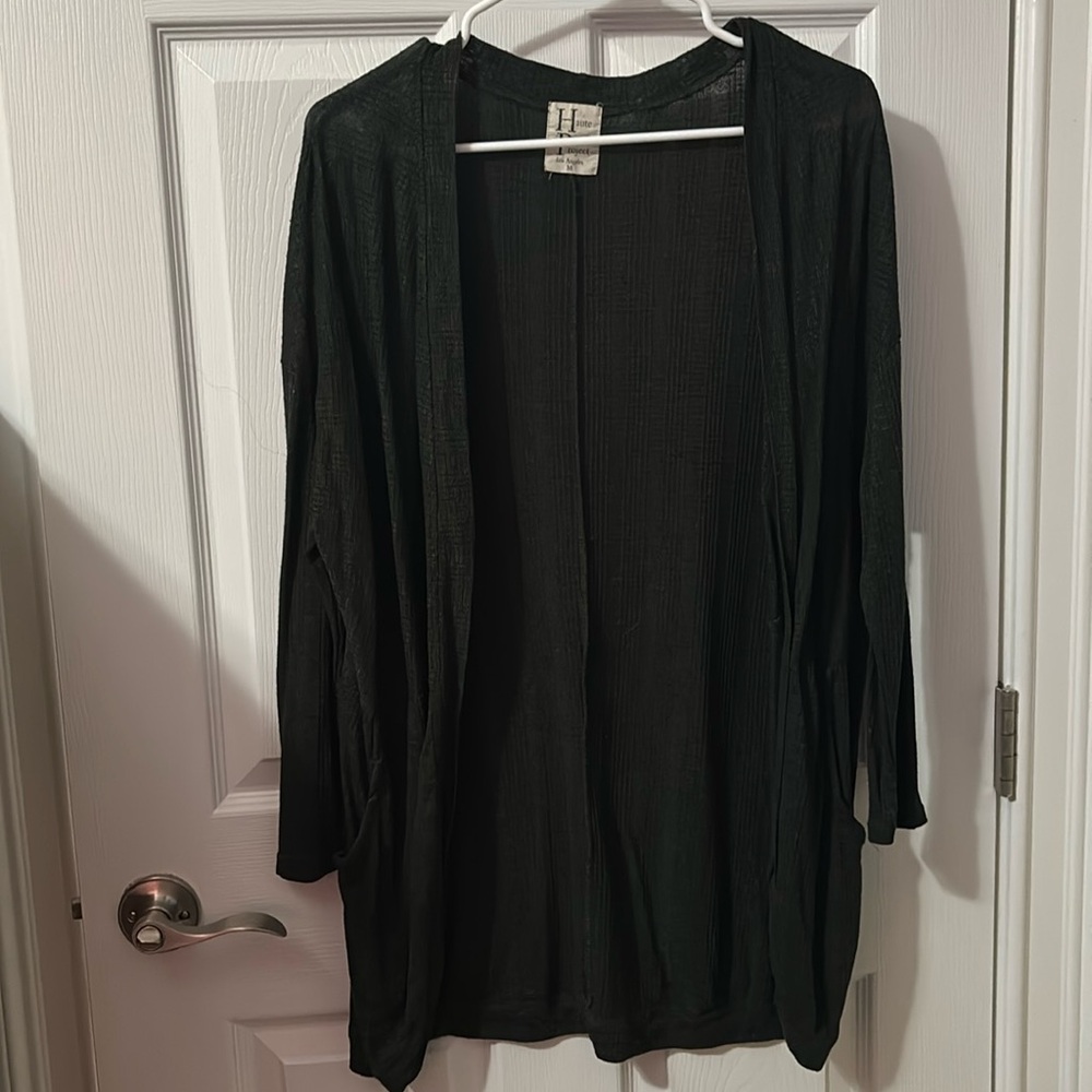Forest green thin cardigan / cover